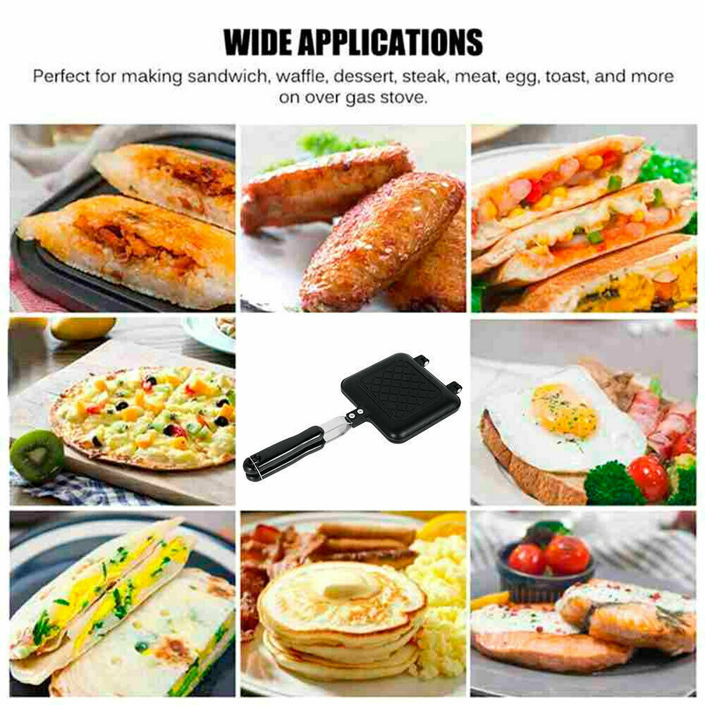 Sandwich Toastie Maker Toaster Machine Breakfast Non-stick Camping Stove Toaster - Image 4