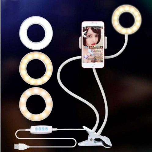 LED Selfie Ring Light for Live Adjustable Makeup Light-8cm Stand - Image 8